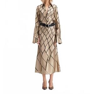 NEW THEO THE LABEL theia retro burnout maxi skirt in sand